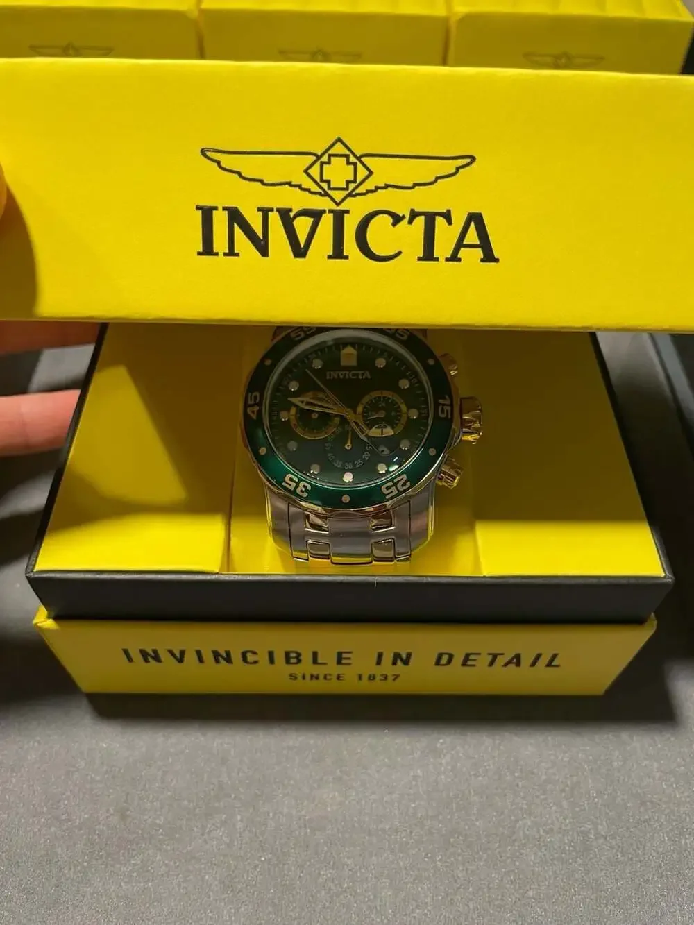 Invicta Pro Diver SCUBA Men’s Watch 48mm Steel Gold Green 40191